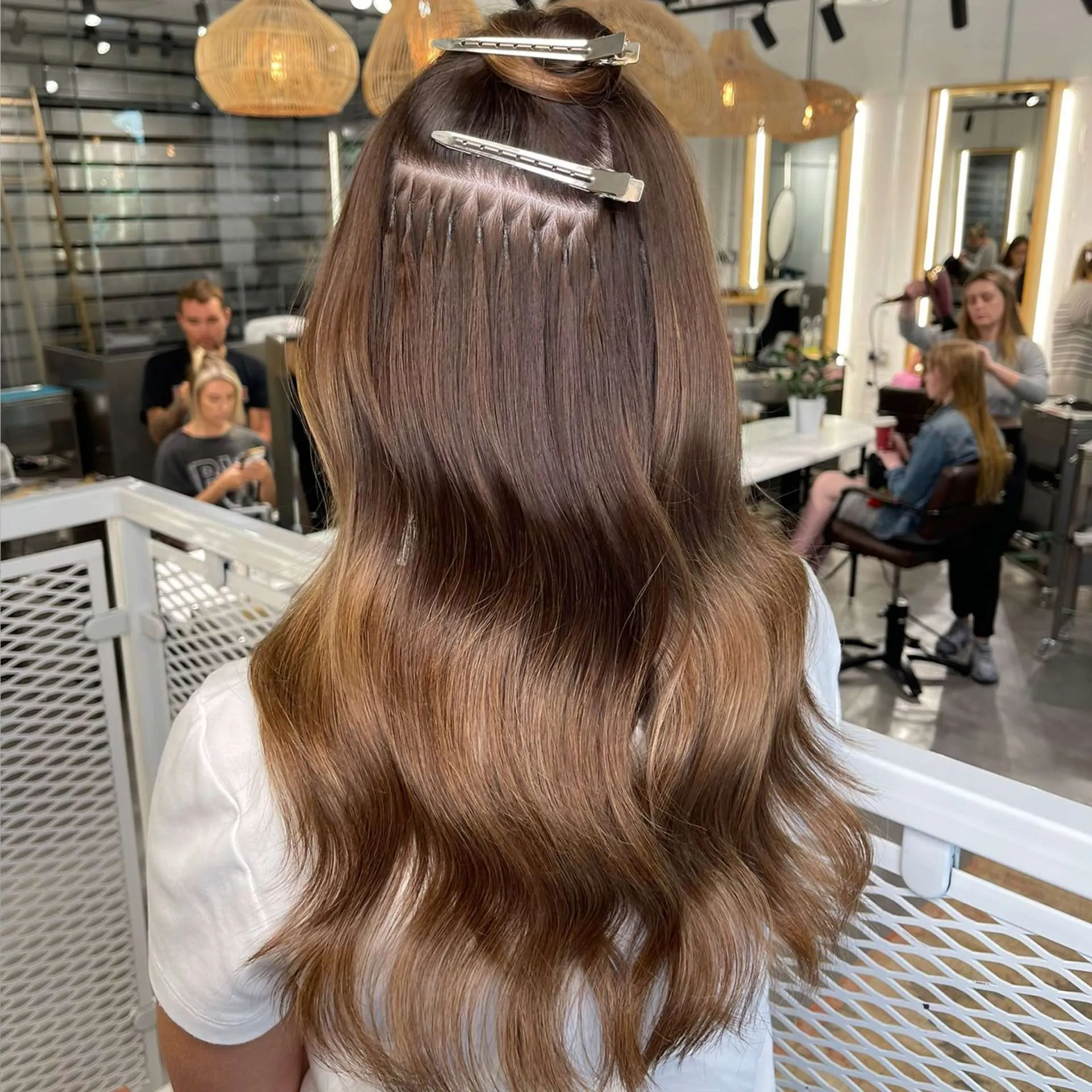 Premium Microbonding Hair Extension application and professional care by expert stylists in Antalya